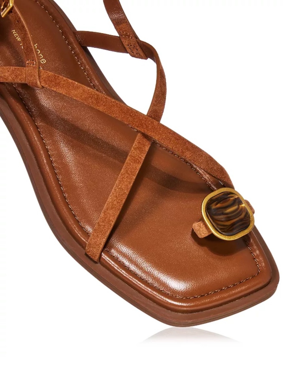 rag & bone Remi Strappy Flat Sandals in Umber Suede Sz. 8 NEW